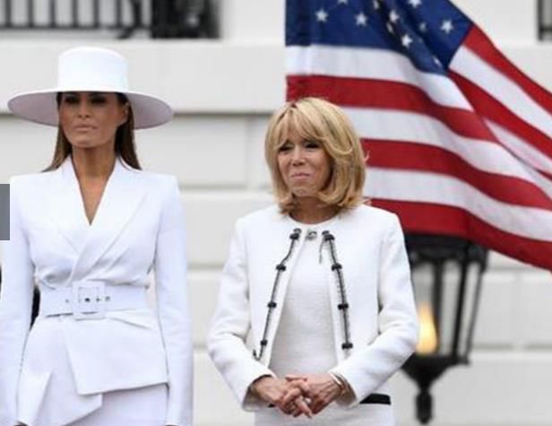 美国48岁“第一夫人”遇到法国65岁“第一夫人”，看看谁更美?