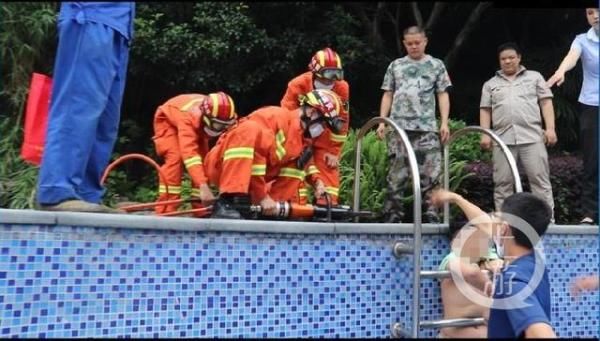 游泳池|肚子上的肉惹祸了!小胖墩被卡游泳池,不哭不闹一脸无奈