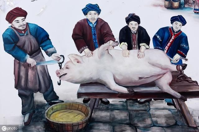 家养猪被吹得像皮球   阜平农村杀猪你不知道的新鲜事