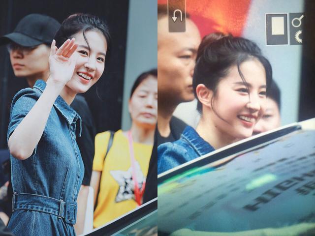 刘亦菲瘦回来了！变成尖下巴的刘天仙穿牛仔裙配丸子头仙气满满！