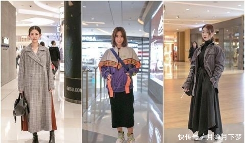 『个性』街拍时尚潮人穿搭,国潮外套搭裙装显个性,格纹西装大衣复古时髦