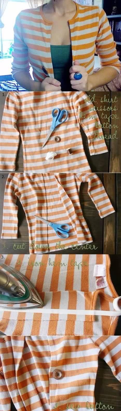 「 T恤变」放着的旧衣服不穿了，就这样改造，美翻了……，春天了