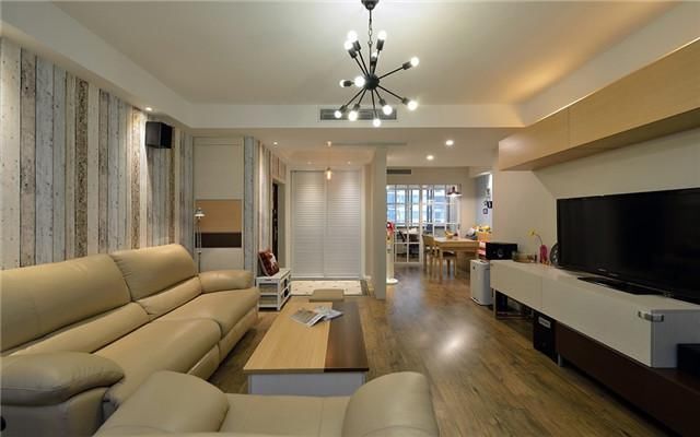 130三房改四房“裸色小清新”，设计师的色调搭配非常和谐