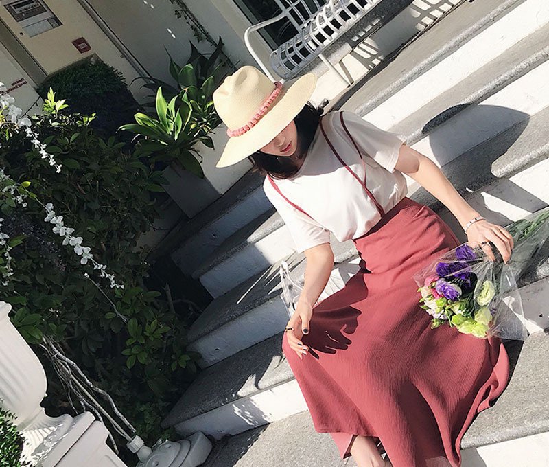 难怪小个子老婆把高跟鞋都扔了！晚晚风装+平鞋，上身既显腿长