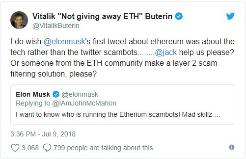 “钢铁侠”躺枪推特ETH诈骗,V神嘲讽骗子套路雷同无脑