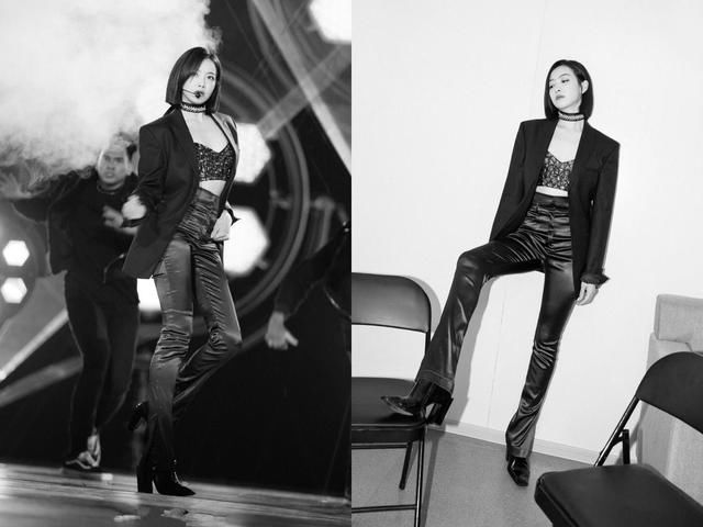 宋茜西装里面只穿了件内衣，却把裤子提到了胸，网友：太帅了！