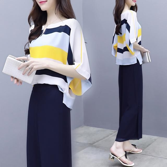 连衣裙早过时了！今夏流行这阔腿套装，35老婆穿从头美到脚