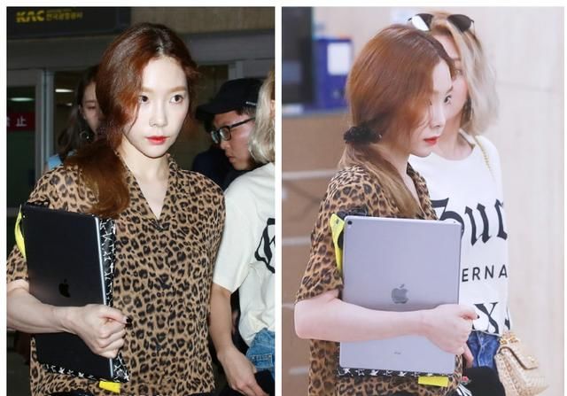 奚梦瑶不穿吊带改穿豹纹衫？与金泰妍撞上才发现超模气场这么强！