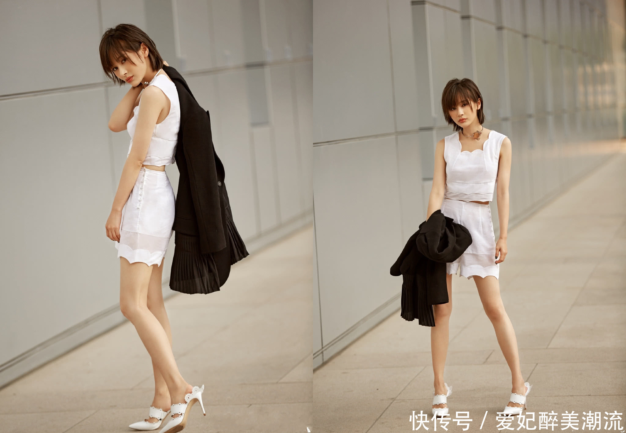 王子文为了显腿，短裤都短到链条这儿了，网友：是大长腿没错了！