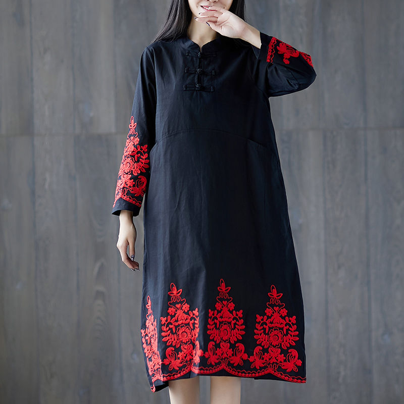 入秋早晚凉!爱美女人别穿打底裤!试试这印花裙，照样美到起飞