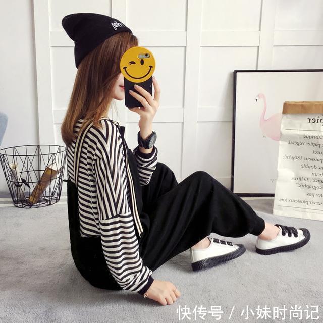  #随时#腿长不够穿搭来凑，减龄又甜美的背带裤，随时让你萌化