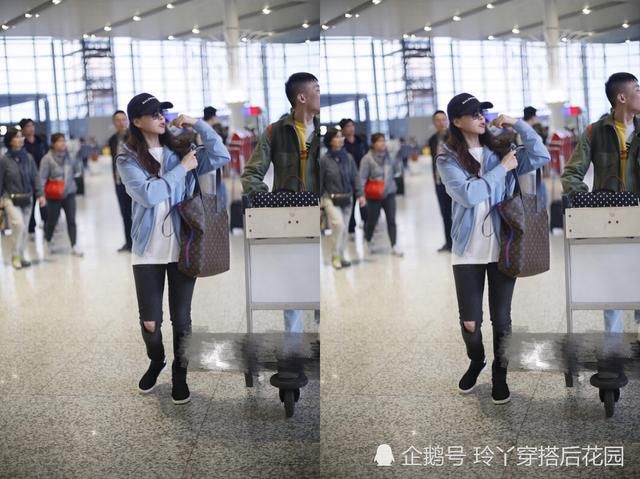 伊能静一身少女打扮现机场，49岁美成20岁！网友：好看的是身材！