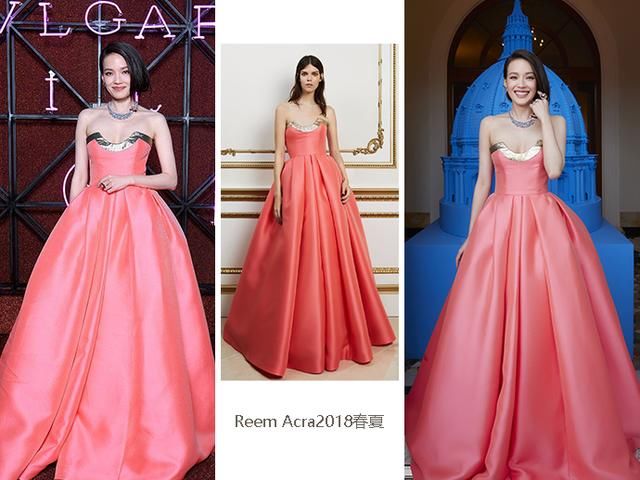 42岁舒淇出席活动居然换了新发型，然而一身粉色长裙才是真的惊艳