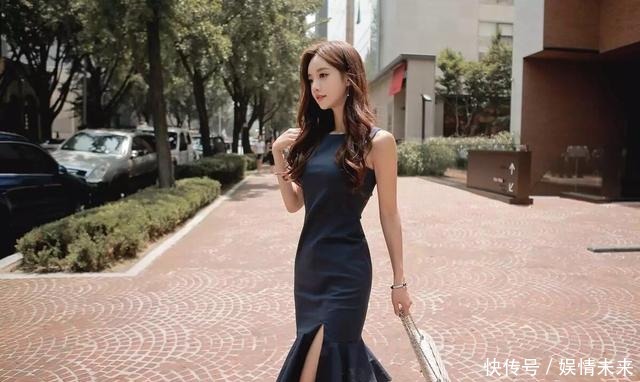 长裙■韩国模特孙允珠修身连衣长裙装扮,优雅知性网拍
