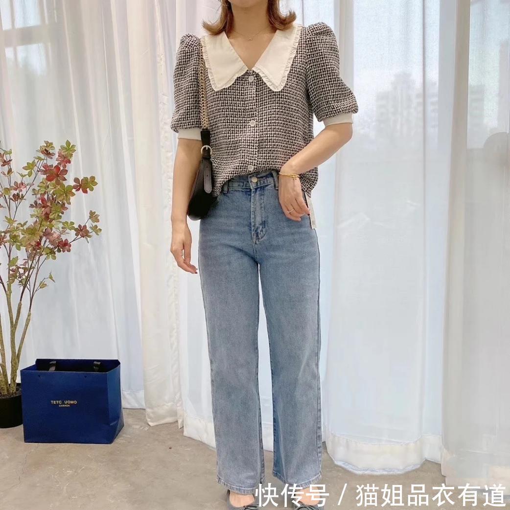  [高腰的牛仔]穿娃娃领才是王道，12套搭配给你又纯又欲的风格，轻松掌控全场