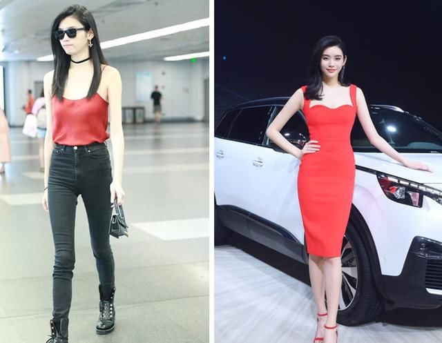 鞠婧祎来了，穿吊带上衣，也就她这么瘦的人穿出来好看！