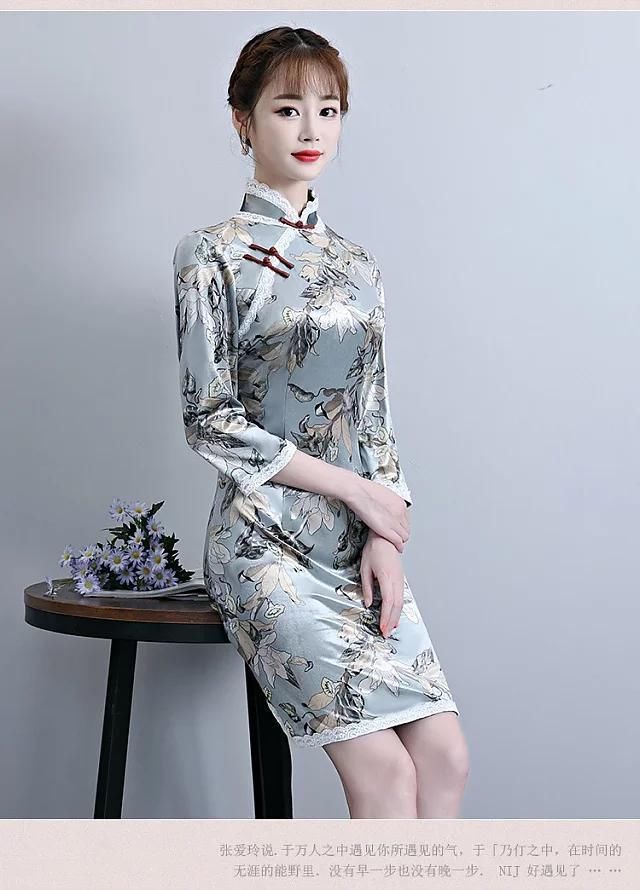 早秋长袖旗袍裙，俏皮减龄，演绎青春范儿！