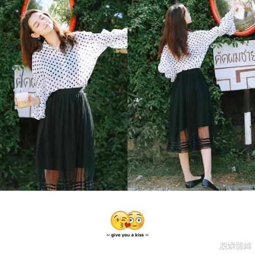 过时:过时的裙子别穿了,今年流行“黑色网纱裙”,搭配平底鞋就很美!