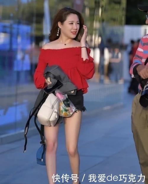  气质■个性时尚的代表，红色上衣搭配短裤，彰显东方女性成熟气质美