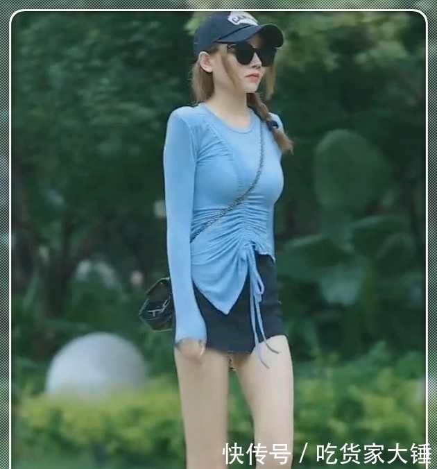 『 远远』远远看去就是行走的“竹签”，街拍小姐姐腿长一米八