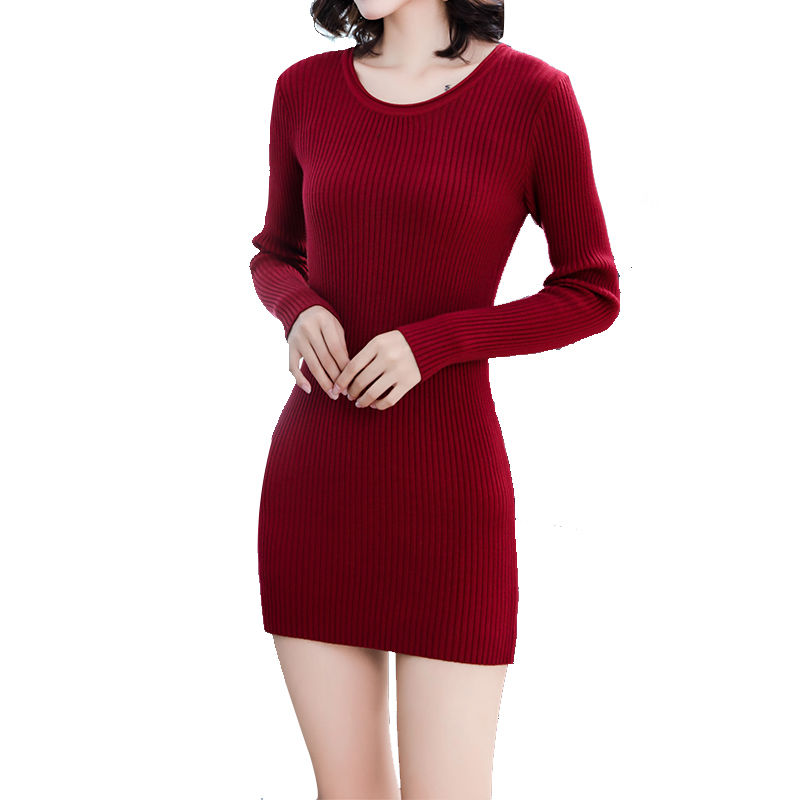 秋天穿裙子怕冷?针织包臀裙+裤袜，时髦保暖，女人味满屏