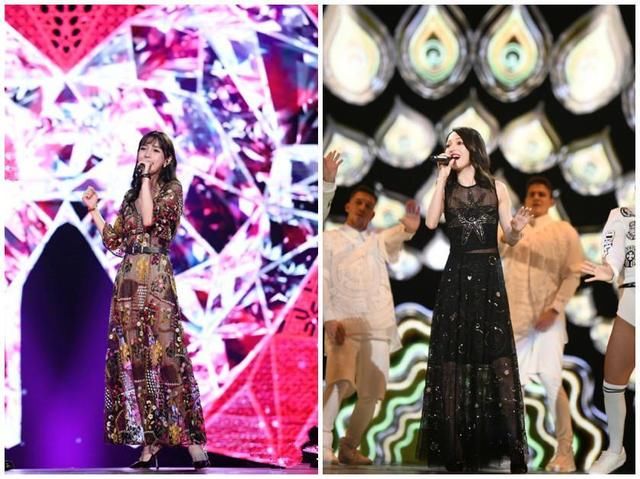 张韶涵跟杨颖太有默契了，既清新白裙之后又同穿薄纱裙，简直美翻