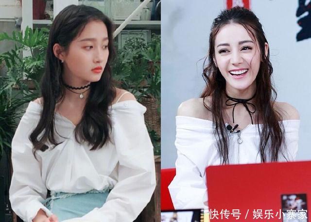 21岁关晓彤和26岁热巴同时撞衫，一个美如女神一个却像路人！
