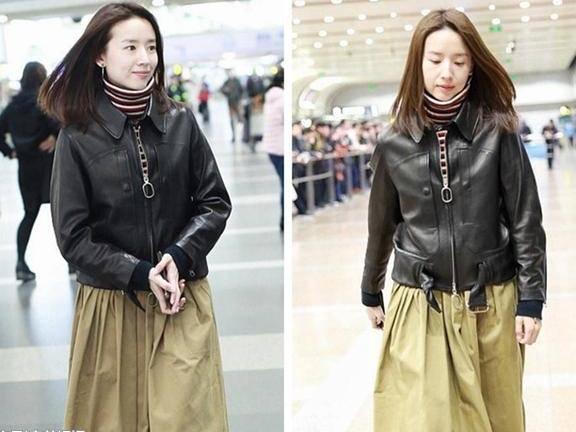 37岁董洁与37岁张柏芝，同穿黑色皮衣，哪个女神更有气质？