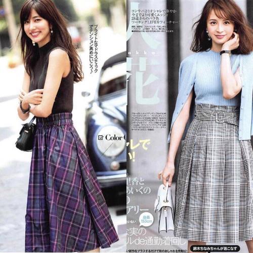 日本小姐姐初秋秋穿搭示范，格纹也能精致优雅显气质