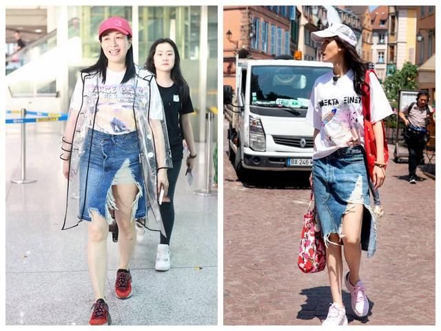 看了舒淇穿开叉裙，再看看钟丽缇，网友：终于找到不减肥的理由了