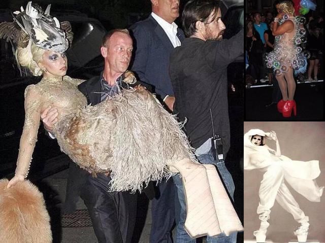 LadyGaga又出来作妖了,踩超级恨天高买热狗,网友:“假肢”都摔