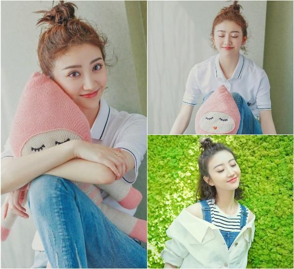 景甜张天爱相差两岁，不仅穿衣要撞衫，短裤还要反着穿