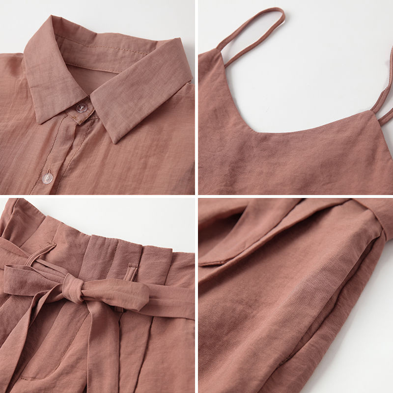 个子小腿粗的女人别穿紧身裤,试试阔腿裤套装,洋气的甩裙八条街