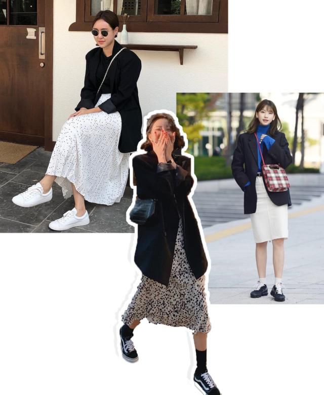  「穿搭」裙子＋运动鞋＝2020春季炸街搭配，时髦又高级，太好看了！
