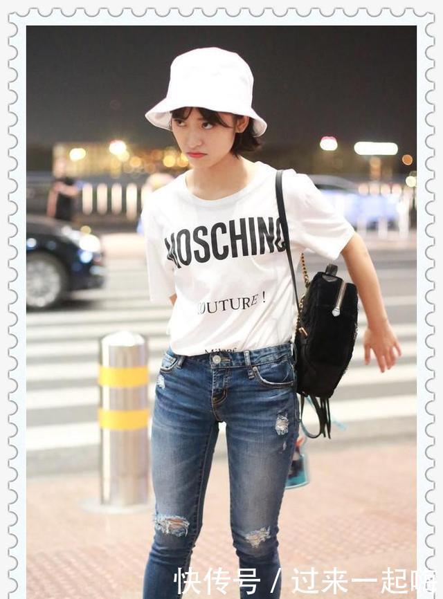 同样是90斤的关晓彤和沈月同穿牛仔裤，差别简直天壤之别！