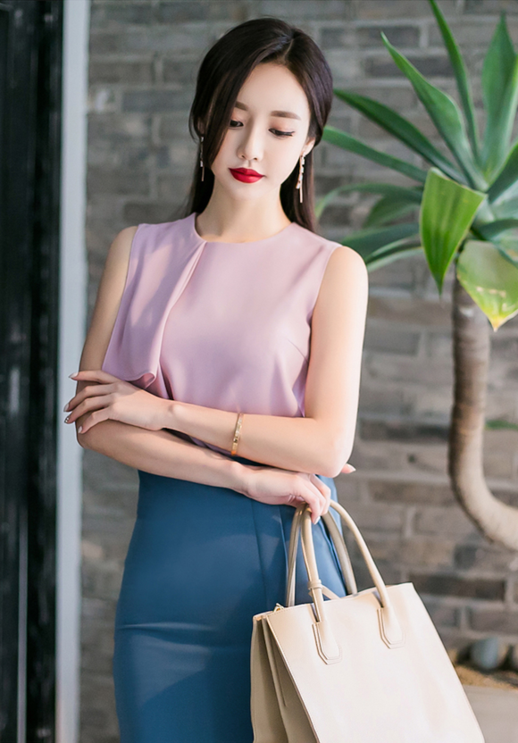 女神孙允珠，紫菱草浪漫纱纺飘带王妃衣裙