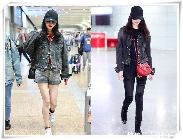 杨幂栽了! 光腿穿短裤竟不敌何穗破洞裤里穿打底裤, 网友: 尴尬了