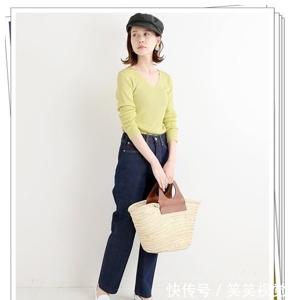  『明媚』黄色单品正在流行！15种黄色针织衫日系造型，明媚的春天气息