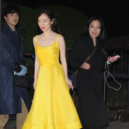 霍思燕真会穿，裙子只用两根细绳撑着，网友：充满女人味