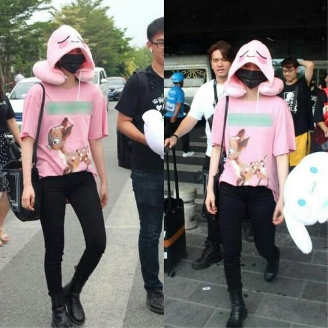 4人穿同一款粉色T恤，宋祖儿甜美可爱，李宇春比韩雪还有女人味