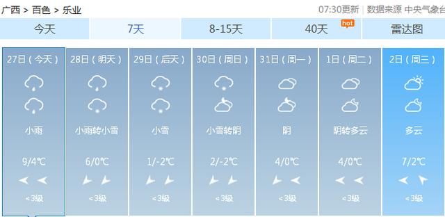 最强冷空气来袭！百色气温骤降跌破零度山区下雪