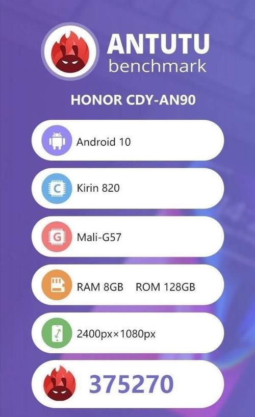  『荣耀』麒麟820跑分37万分！直逼麒麟980？荣耀30S跑分曝光