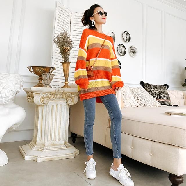 慵懒时髦的针织上衣，初秋穿正好!