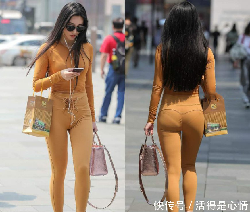 小姐姐太自信了，穿这么紧的打底裤还出来秀，网友：这身材绝了！