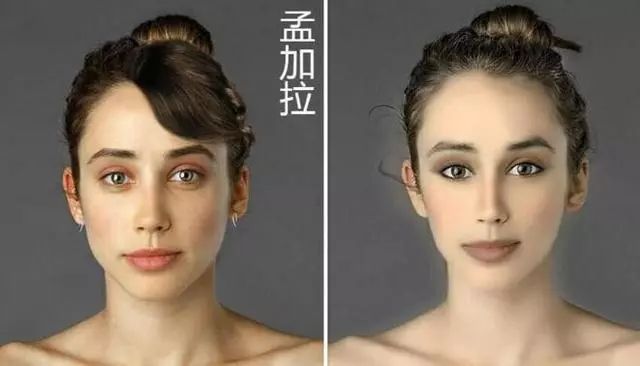 中西方的审美差距有多大?各国对同一个美女照片修图的结果告诉你
