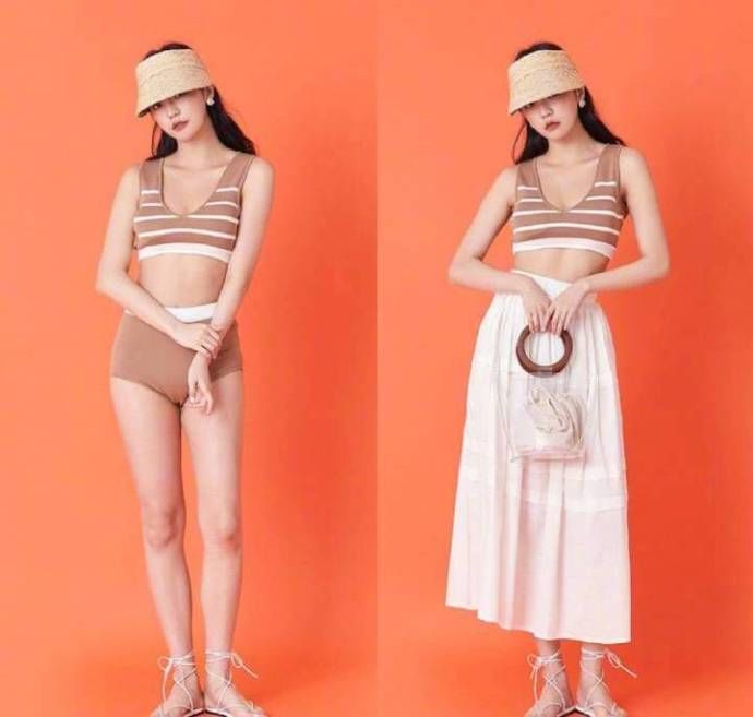 夏日海边度假性感泳装搭配