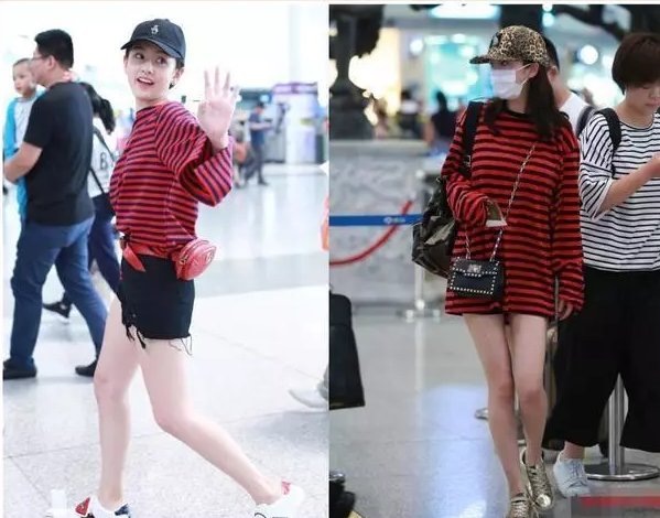 当165宋祖儿撞上167杨幂，终于明白腿直和腿细哪个更重要了