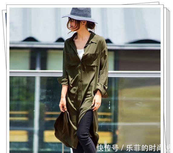  针织连衣@军绿色连衣裙完全不挑人！24种日系穿搭示范，放心享受春季时尚感