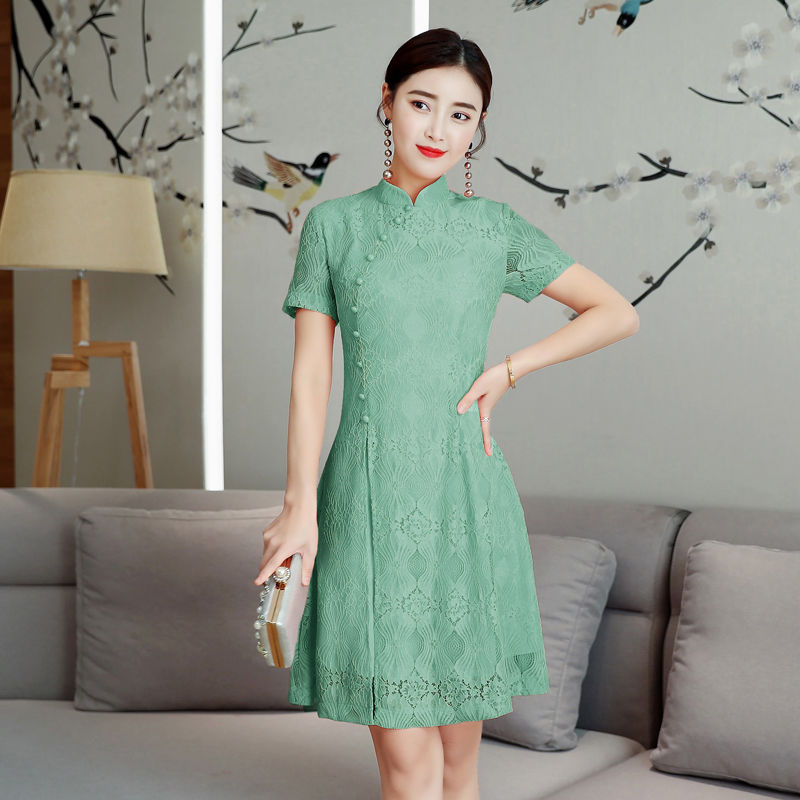 适合中年女性穿的旗袍连衣裙,高贵典雅,气质感十足