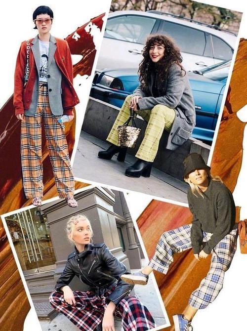  「针织衫」怎样穿搭更时尚，高腰格纹阔腿裤+针织衫，给你不一样的视觉盛宴